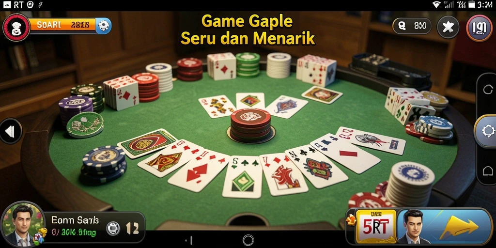 Tampilan gameplay Gaple yang seru dan mengasyikkan di 5RT.