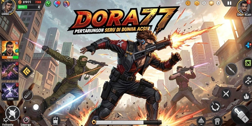 Tangkapan layar DORA77 menampilkan aksi pertarungan yang mendebarkan.