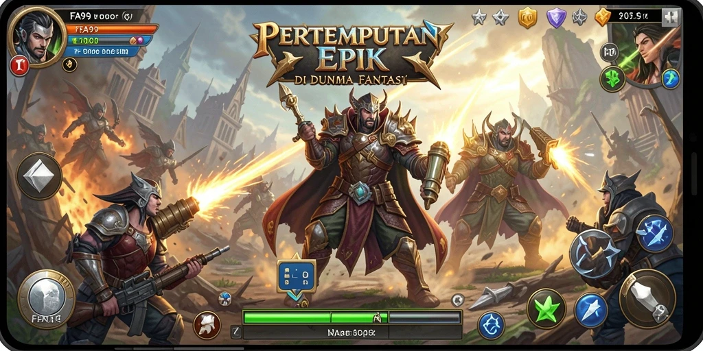 Screenshot yang menampilkan aksi pertempuran seru di FA99.