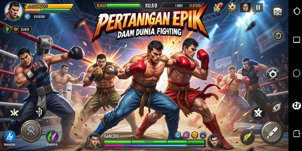 Gameplay intens dari GARCO200 menunjukkan pertarungan seru di arena.