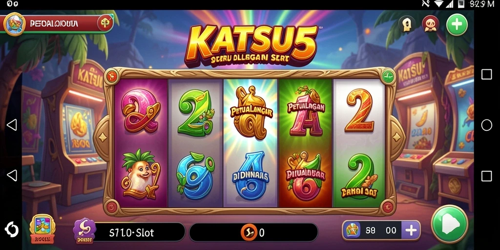 Gameplay menarik KATSU5 dengan gulungan penuh warna.