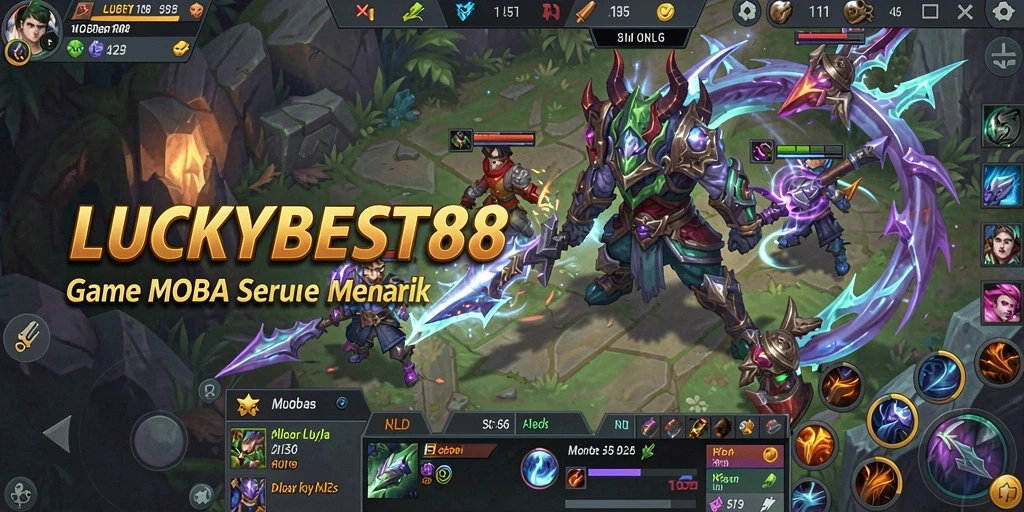 Tampilan gameplay menarik dari LUCKYBEST88 dalam pertandingan MOBA.