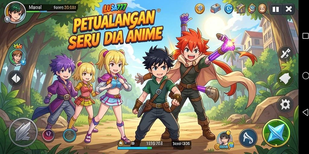 Tangkapan layar LUSA777 menampilkan aksi karakter anime yang mendebarkan.