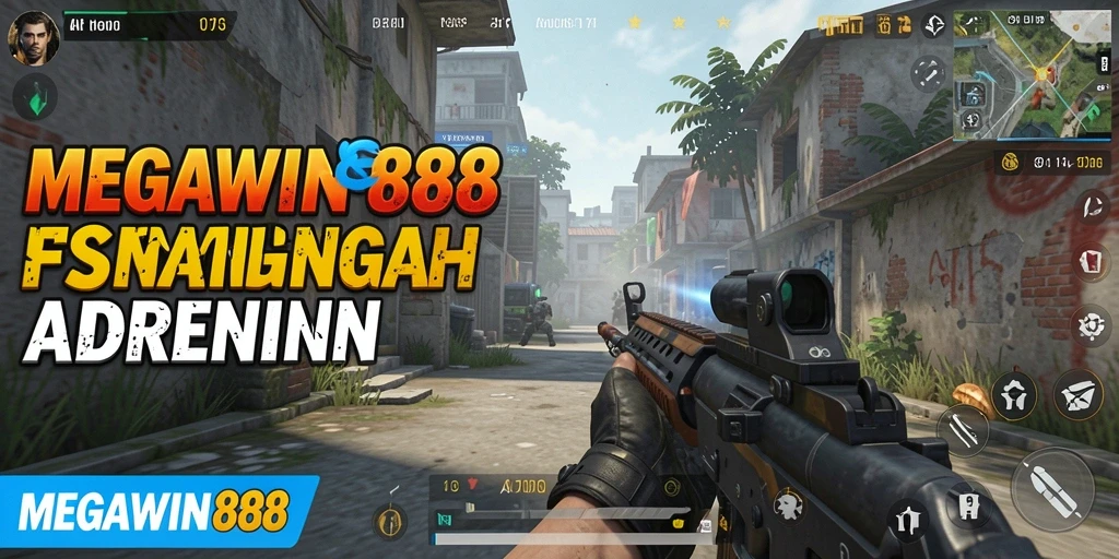 Tangkapan layar gameplay MEGAWIN888 yang menampilkan pertempuran FPS yang intens.