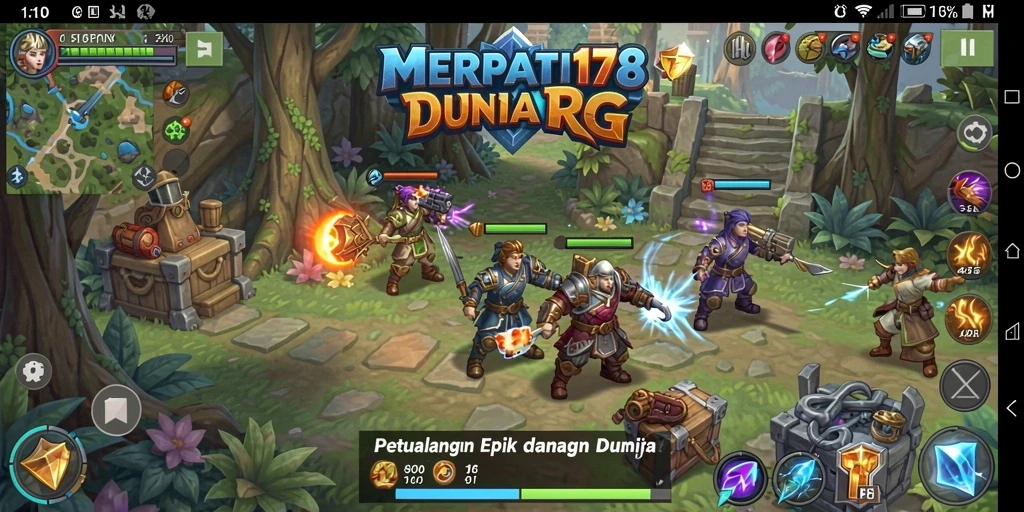 Screenshot permainan MERPATI178 menampilkan pertempuran seru dalam dunia RPG.