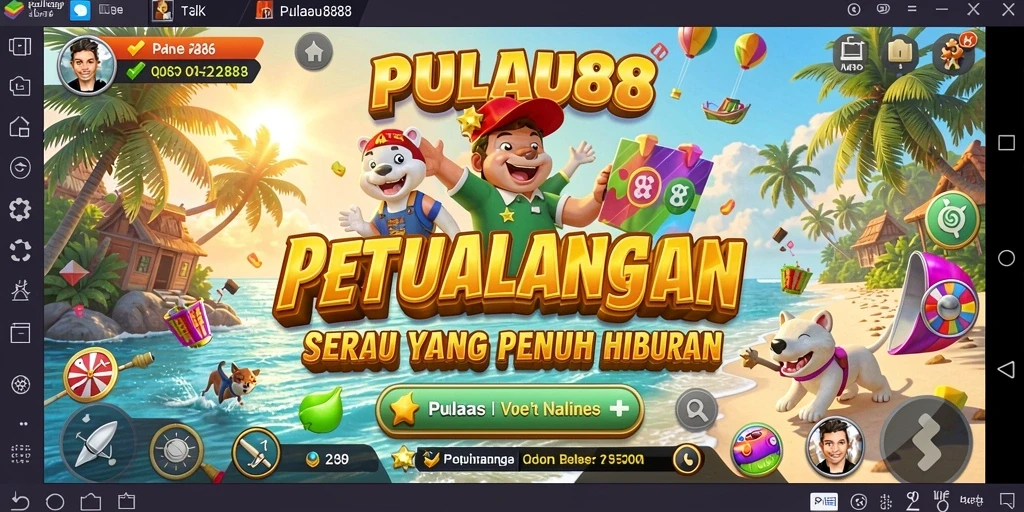 Screenshot gameplay PULAU88 dengan aktivitas seru di pulau.