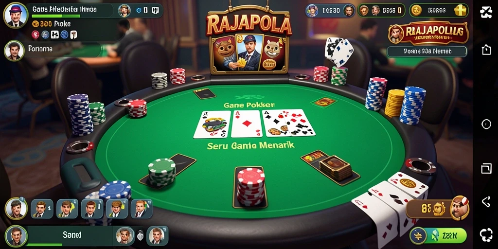 Tampilan menakjubkan dari gameplay Poker di RAJAPOLA.