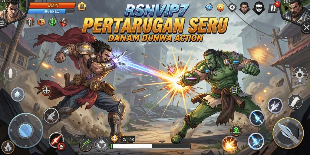 Tampilan gameplay mendebarkan dalam RSNVIP7 dengan aksi bertarung yang intens.