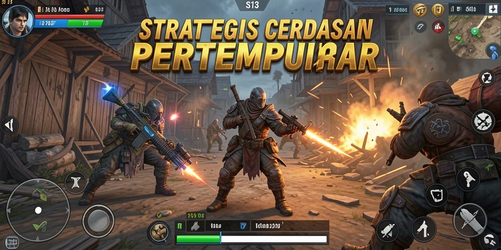 Tangkapan layar gameplay S13 yang menunjukkan taktik pertempuran intens.