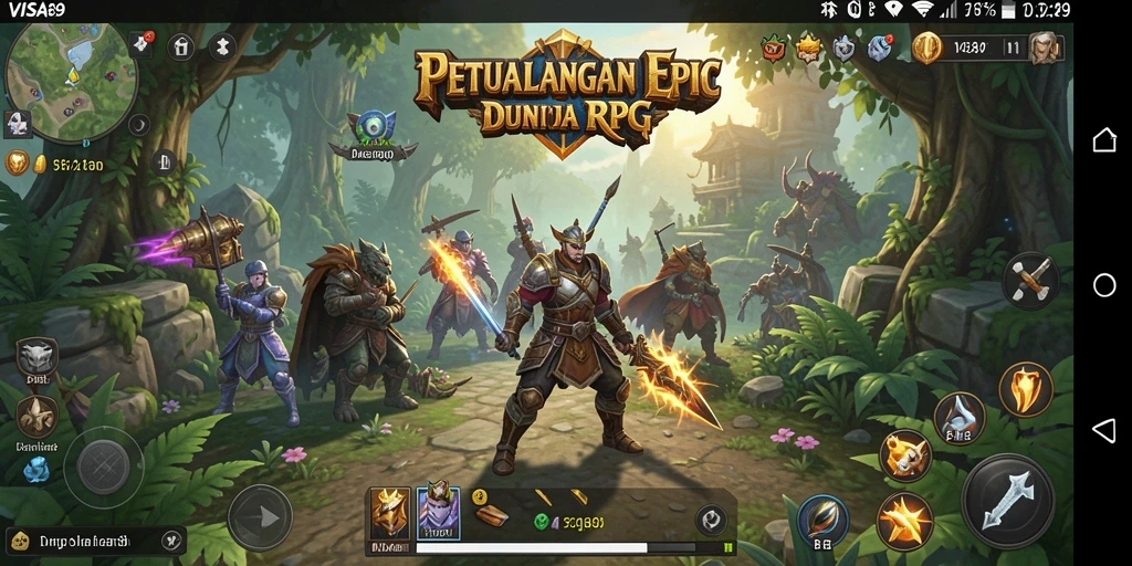 Tampilan gameplay menakjubkan dalam dunia RPG yang luas.