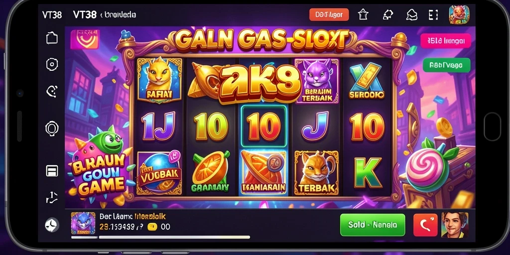 Tampilan gameplay VT38 yang menampilkan kegembiraan bermain slot.