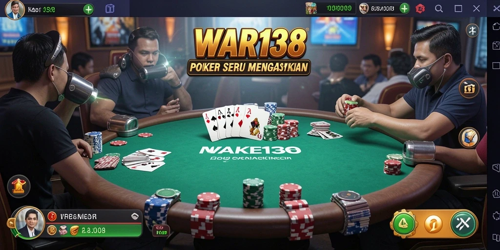 Tampilan gameplay poker yang mendebarkan di WAR138.