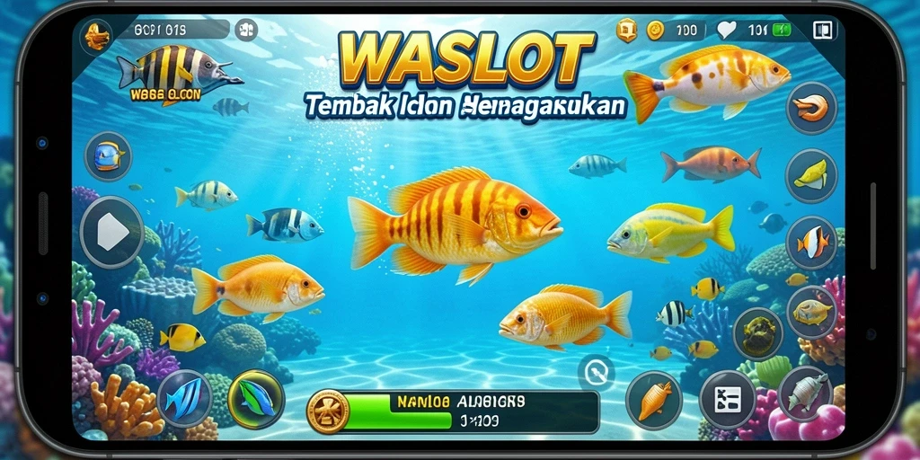 Screenshot gameplay WASLOT menampilkan aksi tembak ikan yang seru.