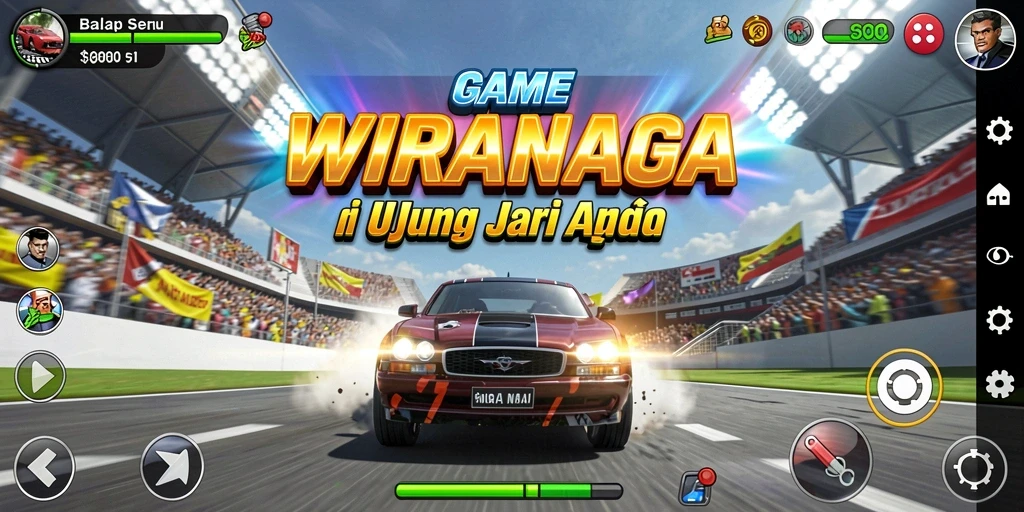 Gameplay balap intens dan mendebarkan di WIRANAGA.